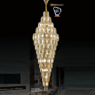CODE: 827/800: Đèn thả Phale - KT: Ø800mm x H3000mm - Bóng đèn E14 x 51 bóng