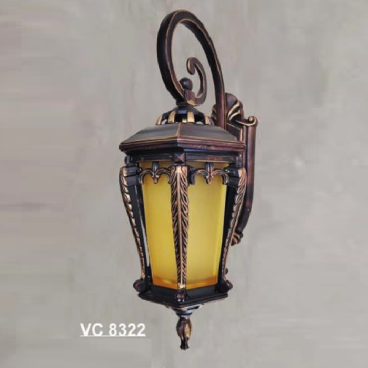 SN - VC 8322: Đèn gắn tường ngoài trời - KT: Ø180mm x H480mm - Bóng đèn E27 x 1