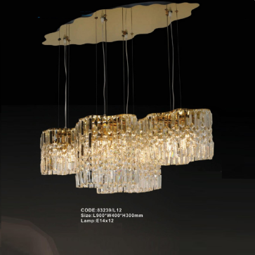 CODE: 83239/L12: Đèn thả Phale  Ngang - KT: L900mm x W400mm x H300mm - Đèn E14 x 12 bóng