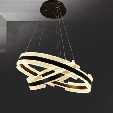 TH - 8324: Đèn thả 2 vòng LED - KT: Ø(400+600)mm x H1000mm - Đèn LED đổi 3 màu