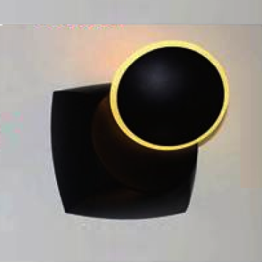 AN - VL - 8342 - BK: Đèn gắn tường ngoài trời xoay 360º - KT: Ø130mm  - Đèn LED 5W ánh sáng vàng 3000K