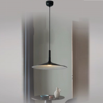 TCF84 TRẮNG/ĐEN/XÁM: Đèn thả đơn LED, chóa đèn hợp kim màu ( Đen/trắng/xám) - KT: Ø360mm - Đèn LED ánh sáng vàng 4000K