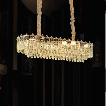 TH - 8409: Đèn Thả Ngang Phale K9 cao cấp - KT: Ø900mm x W350mm x H900mm - Bóng đèn E14 x 10 bóng