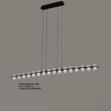 CODE: MD8448-1400: Đèn thả ngang LED - KT: L1440mm - Đèn LED 54W ánh sáng vàng 3000K