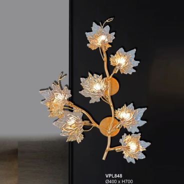 35 - VPL848: Đèn gắn tường Phale - KT: Ø400mm x H700mm - Đèn LED G9 x 7 bóng
