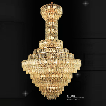 TH - 8496: Đèn chùm Phale K9 - KT: Ø1500mm x H2600mm - Bóng đèn E14 x 103 bóng