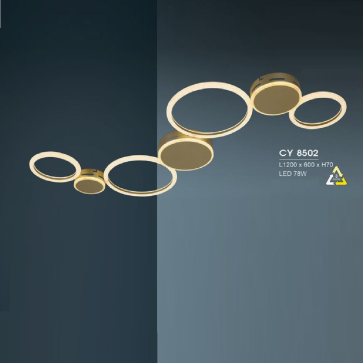 HF - CY 8502: Đèn áp trần LED Mica - KT: L1200mm x 600mm x H70mm - Đèn LED 78W, ánh sáng đổi 3 màu