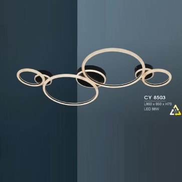 HF - CY 8503: Đèn áp trần LED Mica - KT: L960mm x 650mm x H70mm - Đèn LED 86W, ánh sáng đổi 3 màu