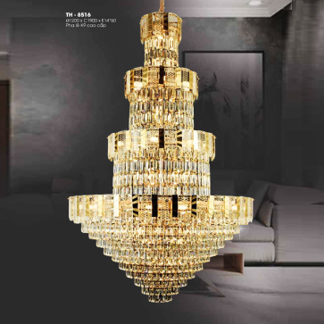 TH - 8516: Đèn thả Phale K9 - KT: Ø1200mm x H1900mm - Bóng đèn chân E14 x 60 bóng