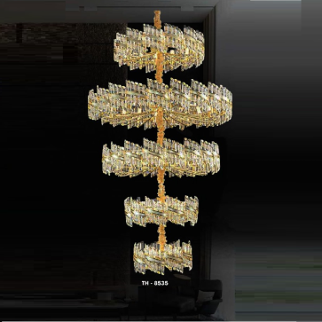 TH - 8535: Đèn thả Phale 5 tầng cao cấp  - KT: Ø960mm x H1800mm - Bóng đèn chân E14 x 63 bóng