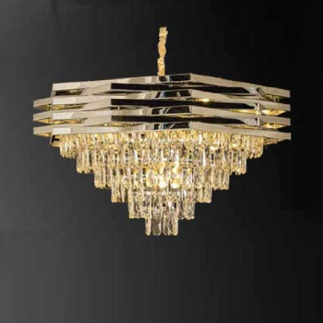 TH - 8537: Đèn thả Phale, thân màu Crome  - KT: Ø800mm x H1000mm - Bóng đèn chân E14 x 15 bóng