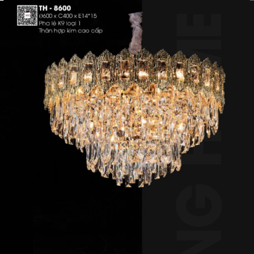 TH - 8600: Đèn thả Phale - KT: Ø600mm x H400mm - Bóng đèn E14 x 15