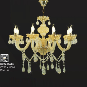 35 - DC86096T8: Đèn chùm nến 8 tay - KT: Ø750mm x H600mm - Bóng đèn E14 x 8 bóng