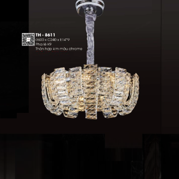 TH - 8611: Đèn thả Phale - KT: Ø600mm x H240mm - Bóng đèn E14 x 9
