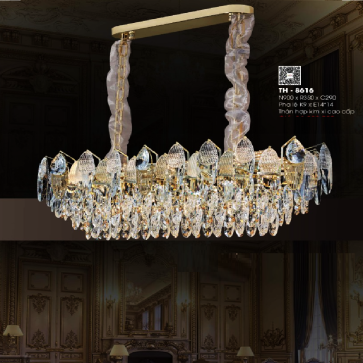 TH - 8616: Đèn thả Phale gắn ngang - KT: L900mm x W350mm x H290mm - Bóng đèn E14 x 14