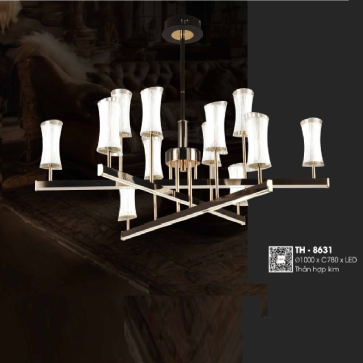 TH - 8631: Đèn chùm thả LED 12 tay - KT: Ø1000mm x H780mm - Đèn LED 3M x 12