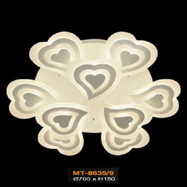 VE -  MT - 8635/9: Đèn áp trần LED 9 cánh -  KT: Ø700mm x H150mm - Đèn LED đổi 3 màu