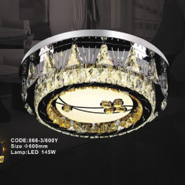 CODE: 866-3/600Y: Đèn áp trần LED - KT: Ø600mm - Đèn LED 145W, ánh sáng đổi 3 màu