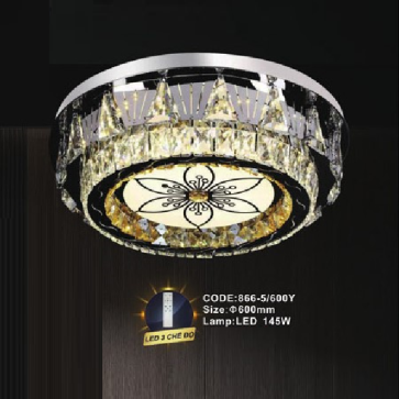 CODE: 866-5/600Y: Đèn áp trần LED - KT: Ø600mm - Đèn LED 145W, ánh sáng đổi 3 màu