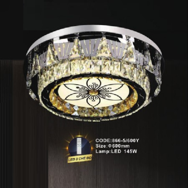 CODE: 866-5/600Y: Đèn áp trần LED - KT: Ø600mm - Đèn LED 145W, ánh sáng đổi 3 màu