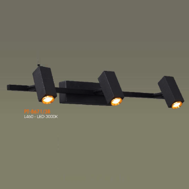 VE - PT - 8671/3B: Đèn rọi tranh/gương đôi - KT: L460mm - Đèn LED ánh sáng vàng 3000K