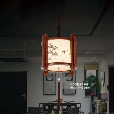CODE: 86968: Đèn thả gỗ - KT: Ø450mm - Bóng đèn E27 x 1 bóng