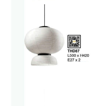 THD87: Đèn thả đơn chao gốm - KT: L500mm x H420mm - Bóng đèn E27 x 2 bóng