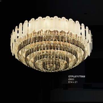 OTPL8717T950: Đèn áp trần Phale - KT: Ø950mm - Đèn E14 x 21 bóng