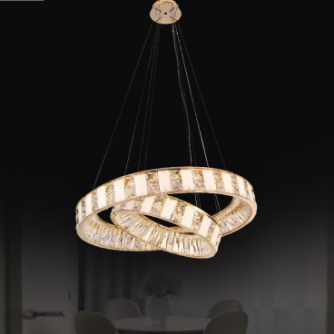 35 - THD876T2: Đèn thả 2 vòng LED Phale - KT: Ø(500+800)mm - Đèn LED đổi 3 màu