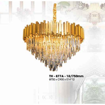TH - 877A  - 18/750: Đèn thả Phale - KT: 750mm x H900mm - Bóng đèn chân E14 x 12 bóng