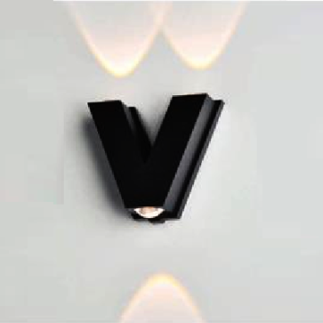 AN - VL - 8804/BK: Đèn gắn tường ngoài trời - KT: L128mm x W46mm x H115mm - Đèn LED 3W, ánh sáng vàng