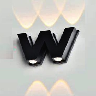 AN - VL - 8805/BK: Đèn gắn tường ngoài trời - KT: L222mm x W46mm x H115mm - Đèn LED 5W, ánh sáng vàng