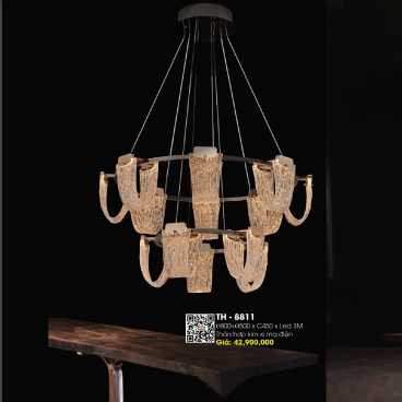 TH - 8811: Đèn thả  LED  2 tầng - KT:  Ø(800+500)mm x H450mm - Đèn LED đổi 3 màu