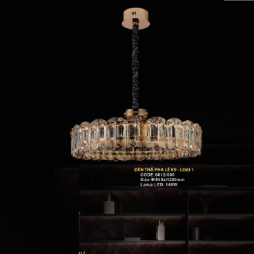 CODE: 8812/800: Đèn thả trần LED Phale - KT: Ø800mm x H280mm - Đèn LED 140W