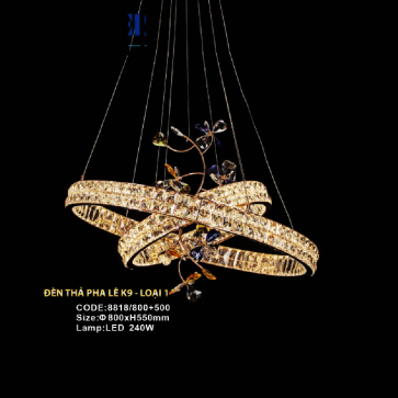 CODE: 8818/800+500: Đènthả Phale LED - KT: Ø(800+500)mm x H550mm -  Đèn LED 240W