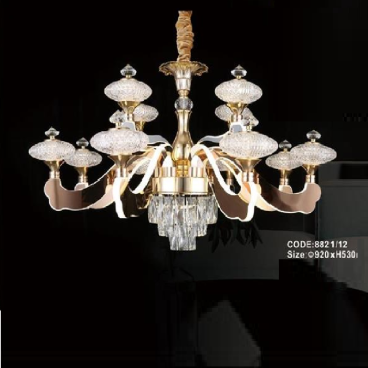 CODE: 8821/12 : Đèn chùm LED 12 tay - KT: Ø920mm x H530mm - Đèn LED