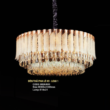 CODE: 8826/800: Đèn thả Phale - KT: Ø800mm x H300mm - Bóng đèn E14 x 21 bóng