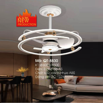 QT - 8830: Quạt trần đèn LED