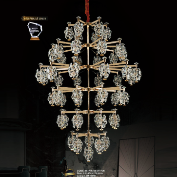 CODE: 8837/1300xH1700: Đèn thả Phale - KT: Ø1300mm x H1700mm - Đèn LED 260W ánh sáng đổi 3 màu