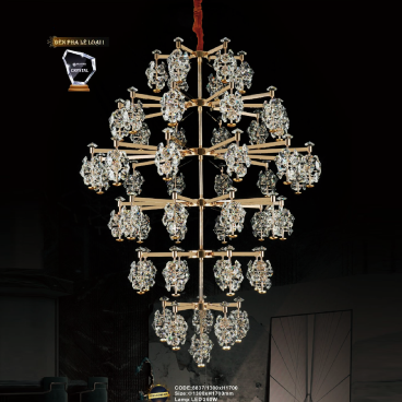 CODE: 8837/1300xH1700: Đèn thả Phale - KT: Ø1300mm x H1700mm - Đèn LED 260W ánh sáng đổi 3 màu