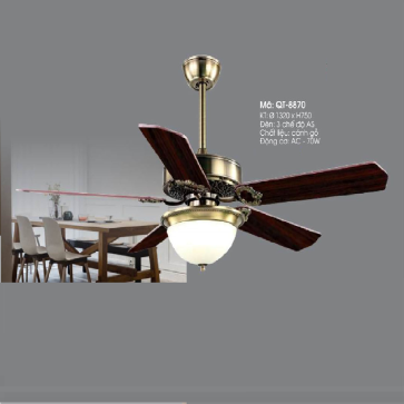 QT- 8870: Quạt trần đèn