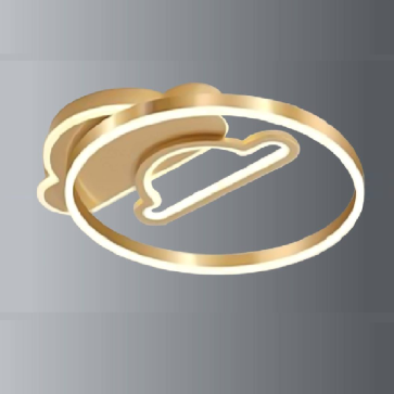 OTA8872 - Đèn áp trần tròn, LED, thân màu vàng - KT: Ø550mm - Đèn LED đổi 3 màu