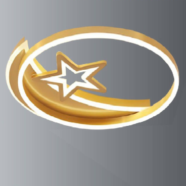 OTA8877 - Đèn áp trần tròn, LED, thân màu vàng - KT: Ø550mm - Đèn LED đổi 3 màu