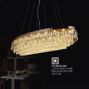 35 - TPL8882N1200: Đèn thả ngang Phale LED - KT: L1200mm x W420mm x H280mm - Đèn LED đổi 3 màu