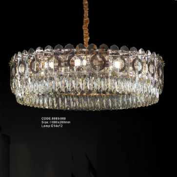 CODE: 8885/800: Đèn thả Phale - KT: Ø800mm x H200mm - Đèn E14 x 12 bóng