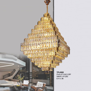 35 - TPL8888: Đèn thả Phale - KT: W800mm x H1250mm - Bóng đèn E14 x 36 bóng