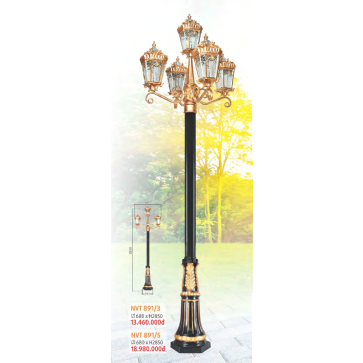 NVT 891/5: Đèn trụ sân vườn hợp kim 5 tay