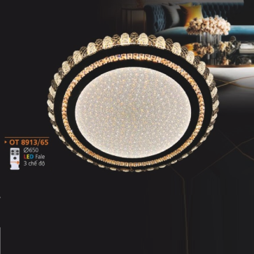 AD - OT 8913/65: Đèn áp trần Phale LED - KT: Ø650mm - Đèn LED đổi 3 màu