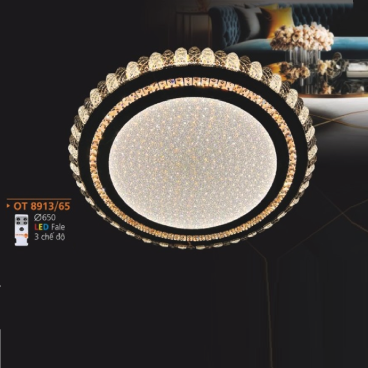 AD - OT 8913/65: Đèn áp trần Phale LED - KT: Ø650mm - Đèn LED đổi 3 màu