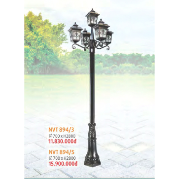 NVT 894/5: Đèn trụ sân vườn hợp kim 5 tay